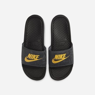 Papuci Nike Benassi Barbati Negrii Gri Portocalii | UQFD-54097